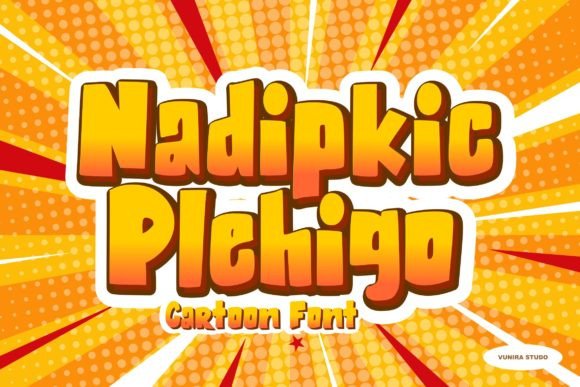 Nadipkic Plehigo: A Playful Display Font That Pops on Real Business Materials